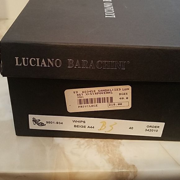 Luciano Barachini Gold Snakeskin Sandals Sz 40 - Picture 8 of 8